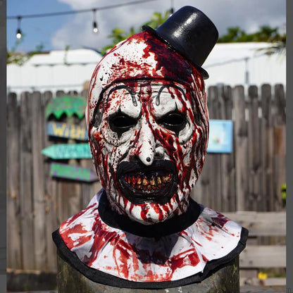 Horror Bloody Terrifier 3 Art the Clown Mask Costume Demon Joker Killer Latex Helmet - Art The Clown Mask