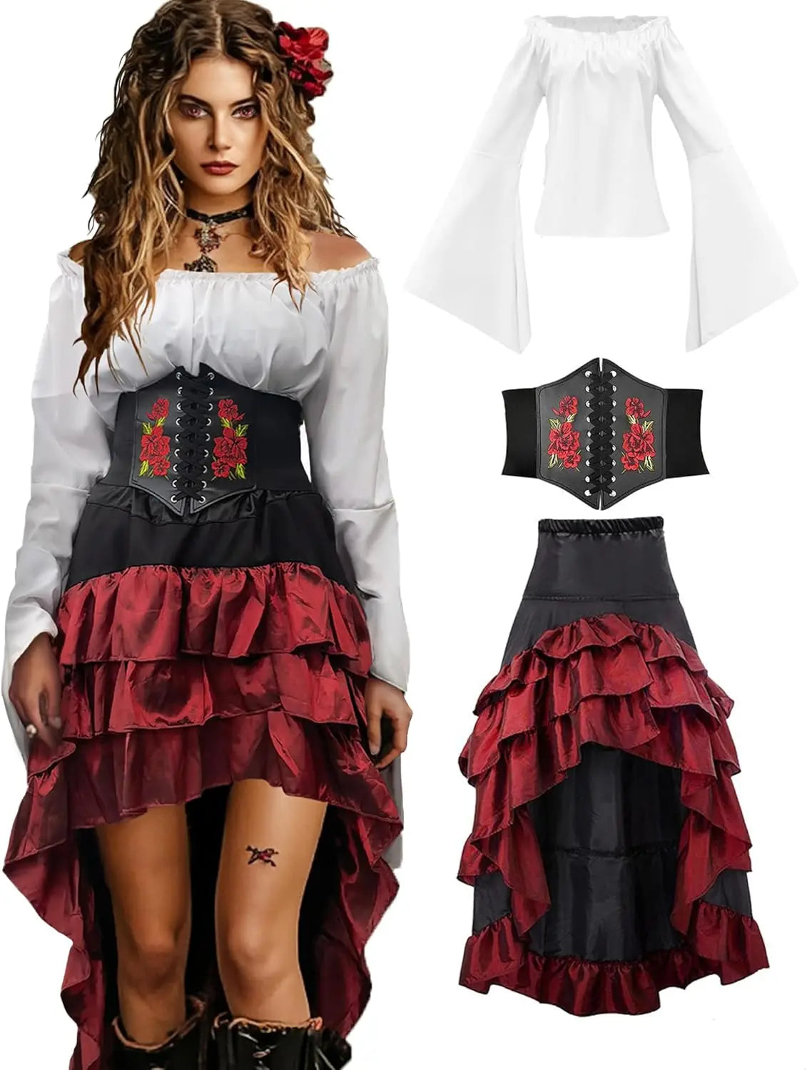 Women's Renaissance Pirate Halloween Costume Set
