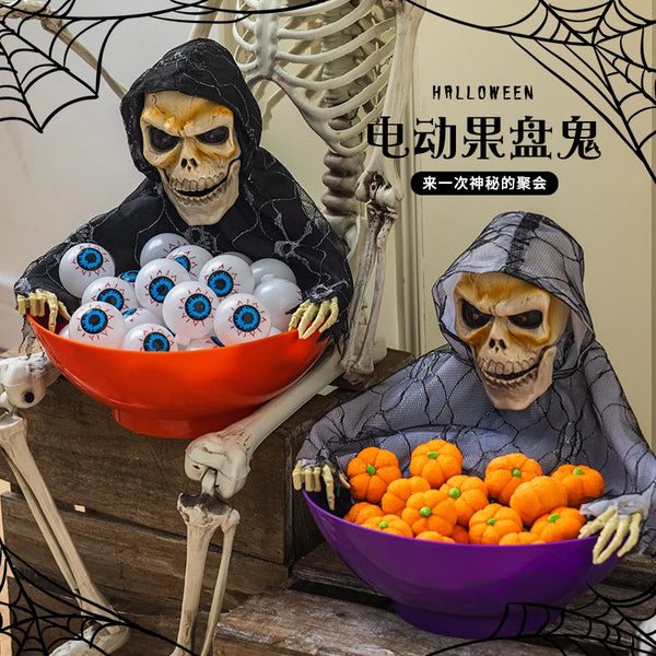 Halloween Decorations Pumpkin Lanterns Desktop Ornaments Glowing Electric Induction Skull Candy Plates - product image 1