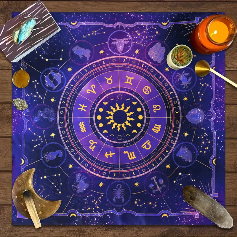 12 Zodiac Astrology Tarot Altar Cloth