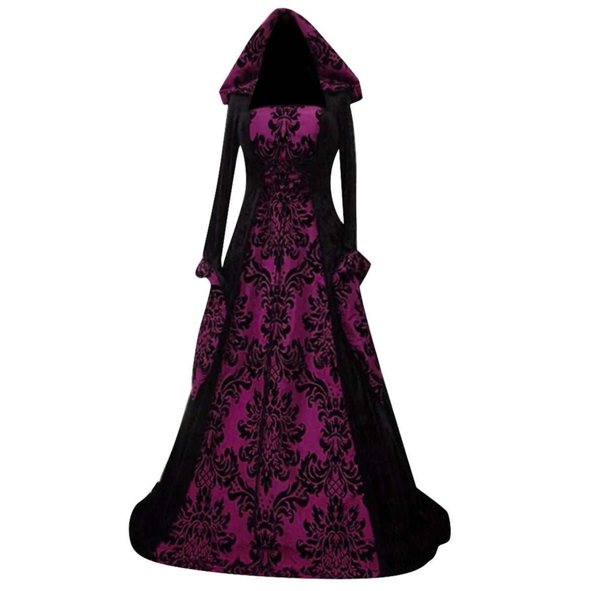 Costume Wicca Witch Medieval Dress Women Adult Plus Size Scary Costume Gothic Wizard