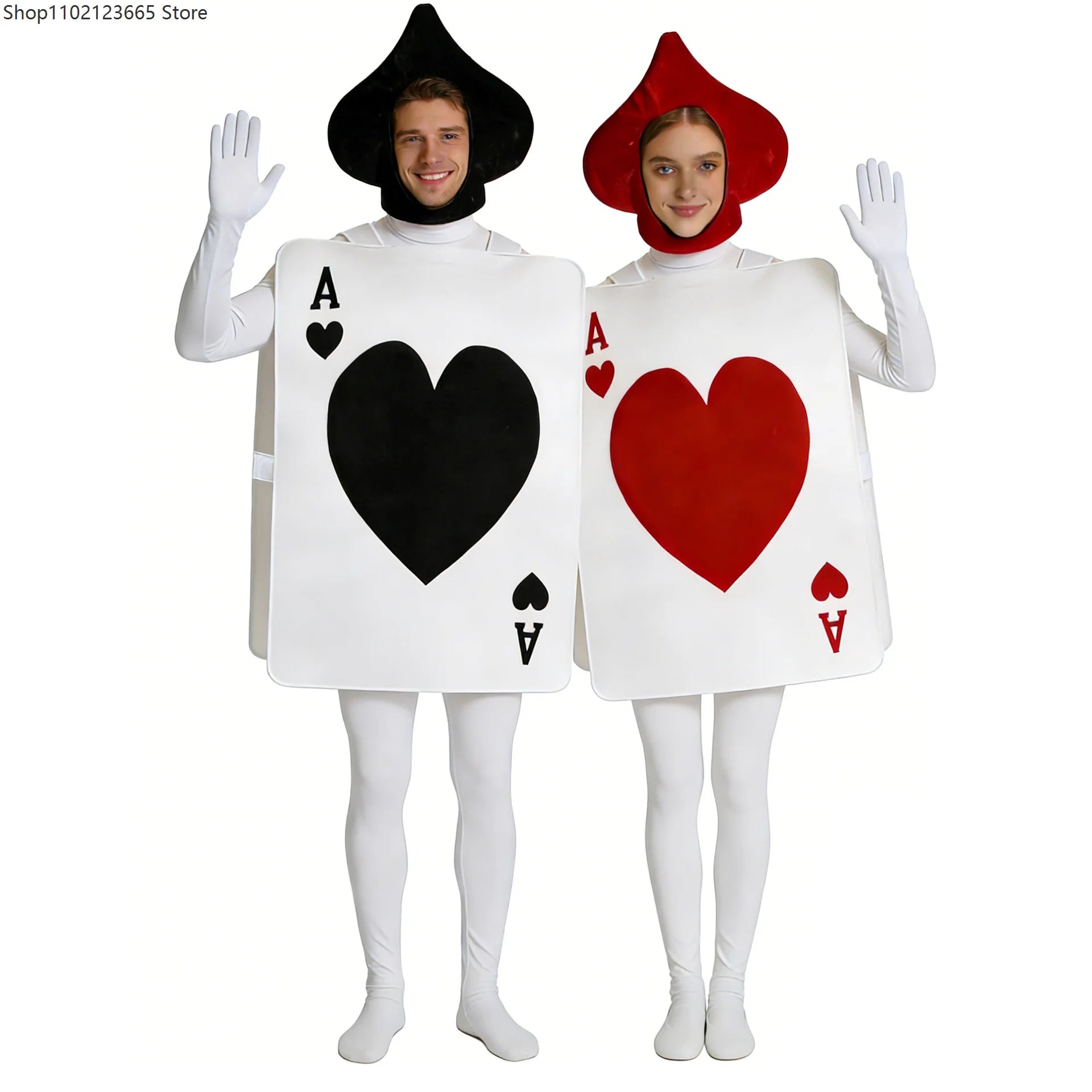 Adult Wonderland Fairy Tale Set Couple Halloween Playing Cards Hearts Ace Costume Purim - View 6