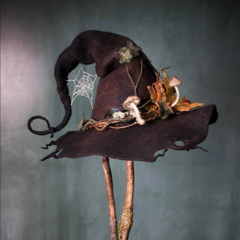 Adjustable Wide Brim Halloween Party Fashion Felt Witch Hats Magic Wizard Hat - product image 6