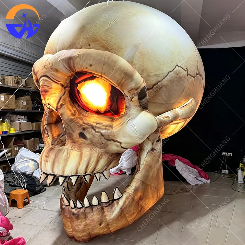 Customized Inflatable Halloween Horror Skull Model Halloween Advertising Campaign Decoration Props with Blower