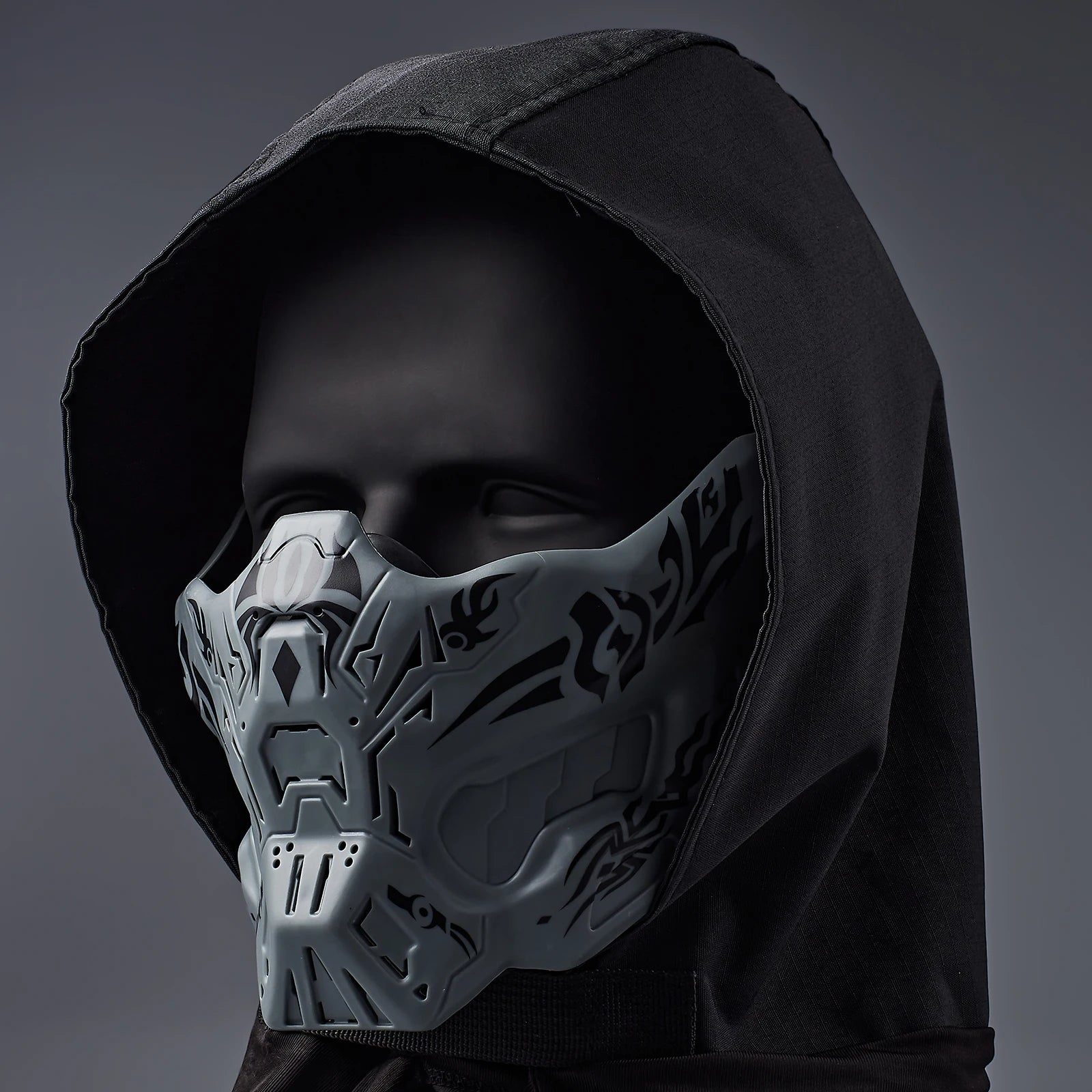 Halloween Ghost Mask, TPE Silicone Half Face Mask, for Halloween Cosplay Costume, Scary Tactical Mask - product image 4