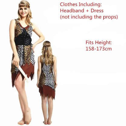 Men Women African Original Savage Costume Adults Wildman Costume Dress - 20 / One Size