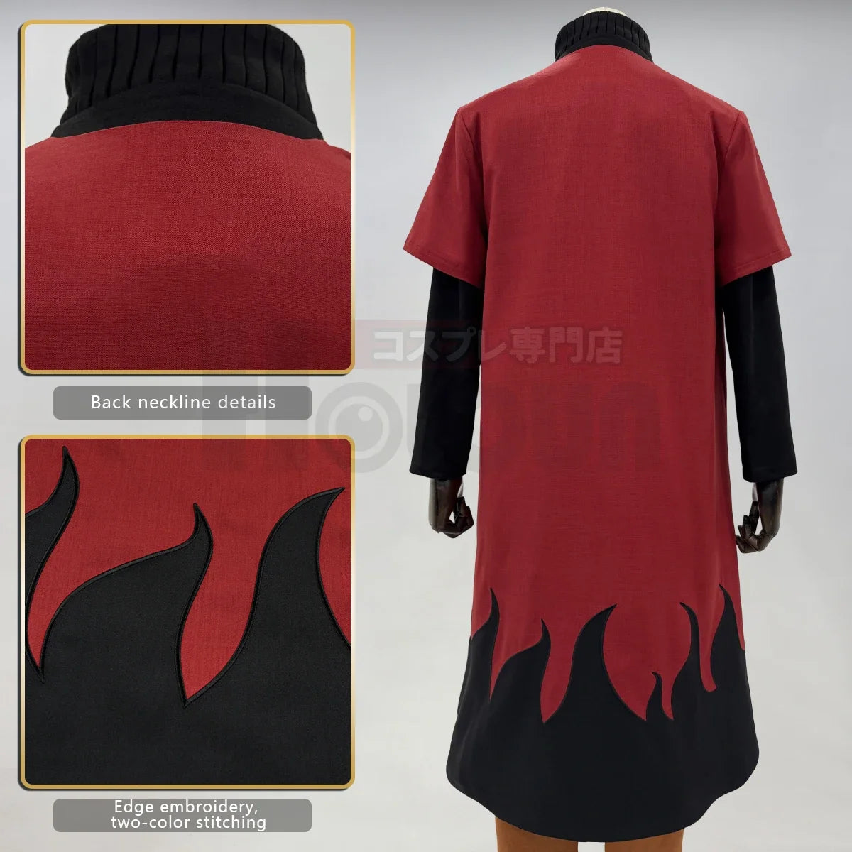 Costume Haori Uniform Halloween Cos Convention Unisex Adult Version - Red / XXL