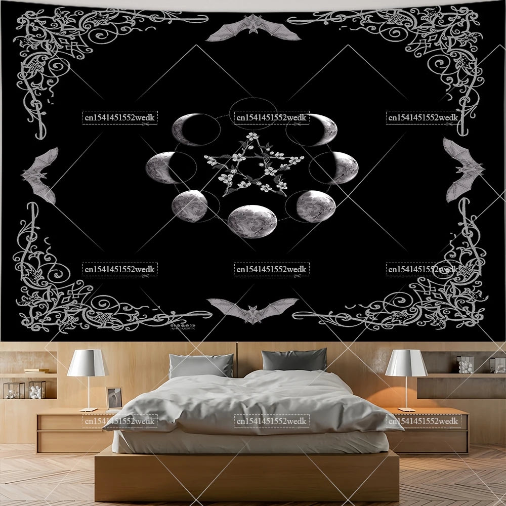 Pentagram Moon & Celtic Witchcraft Tapestry