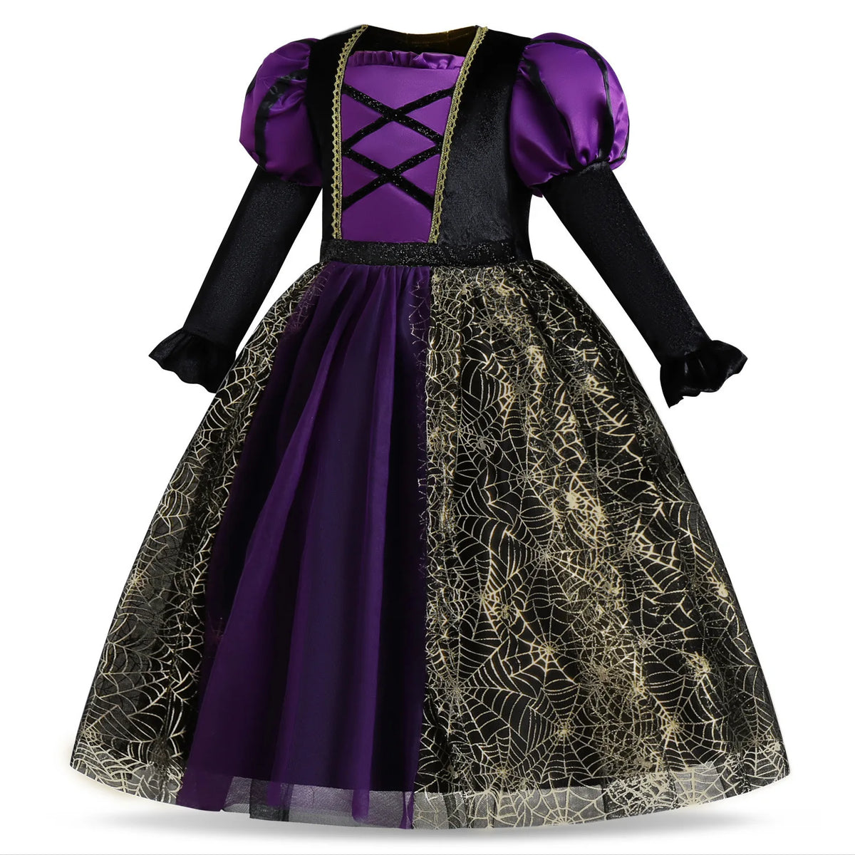 Black Witch Costume for Girls | Long-Sleeve Halloween Dress