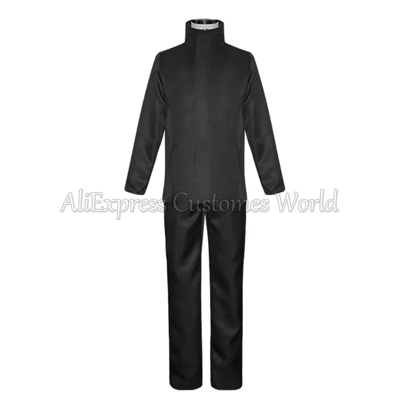 Anime White-Haired Blindfold Sorcerer Costume Dark Sorcery Anime Satoru White-Haired Blindfold Sorcerer Costume Uniform Black Suit Halloween - Full Set Suits / XXL