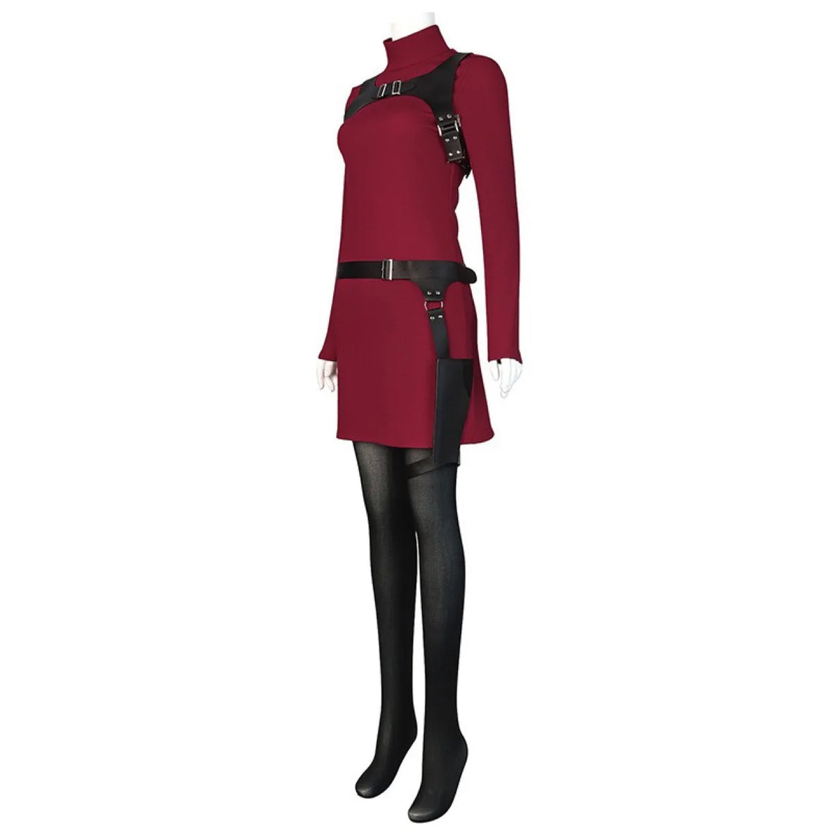 Women's 2-Piece PU Leather Cosplay Outfit With Tactical Props Spy - view 2