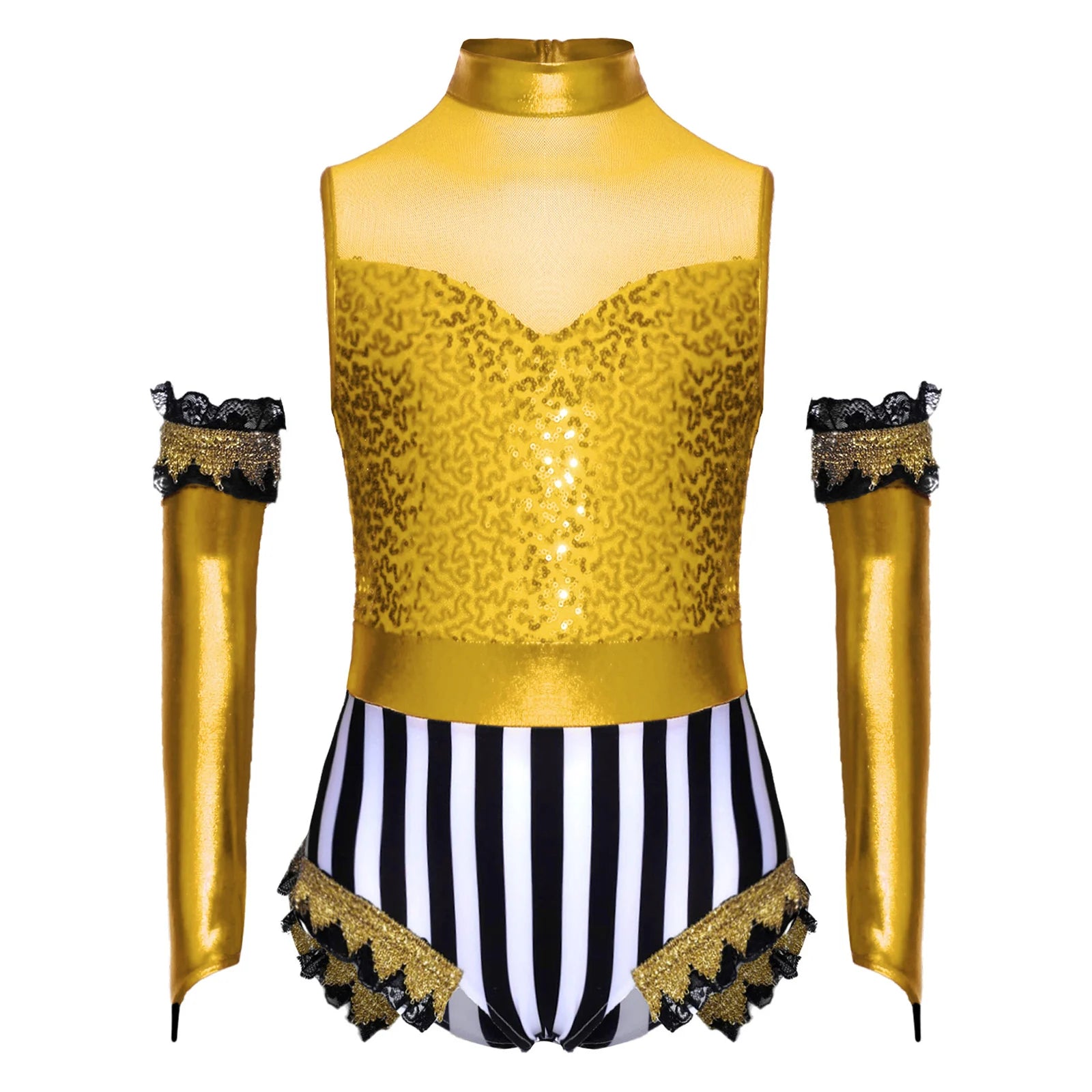 Girls Ringmaster Circus Clown Outfits Costume Dance Leotard Drum Majorette Halloween - Navy Blue E / 8