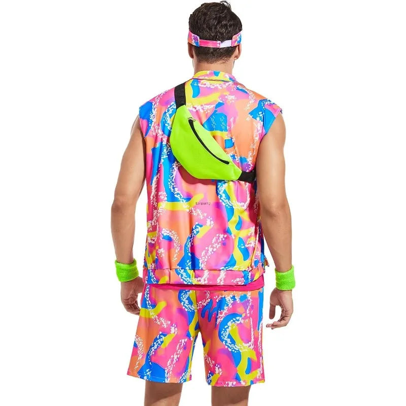 80s Workout Costume for Men Halloween Cosplay 80s 90s Workout Outfit Party Clothing for Adult Mens Include - product image 2