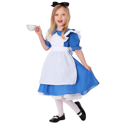 Halloween Dress Up Blue Maid Uniform COS Anime Costumes Alice in Wonderland - product image 2