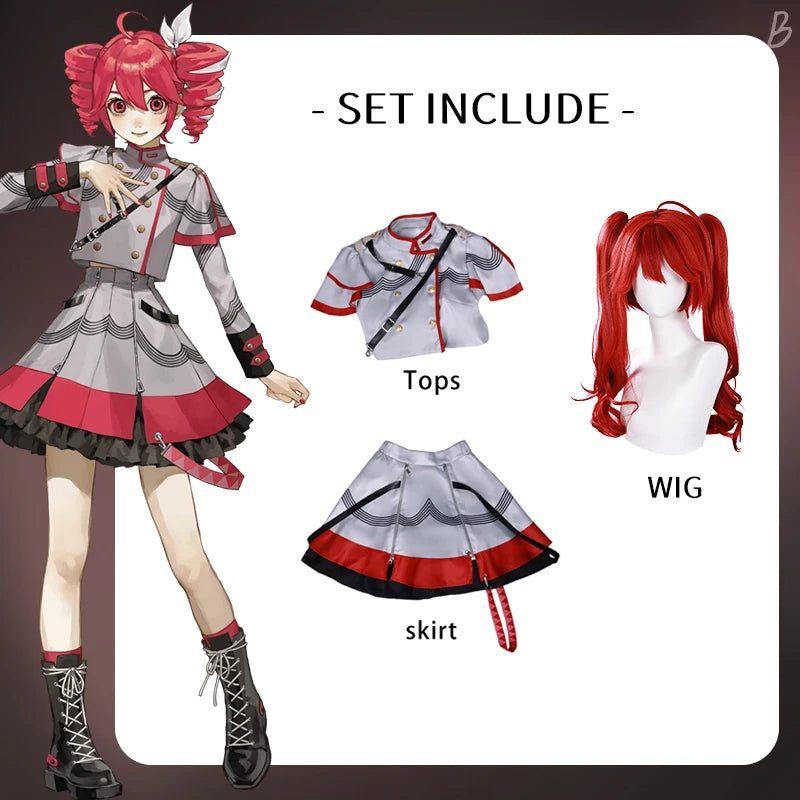 Kasane Teto Costume Adult Uniform Halloween Costumes Anime Women Game - Costume Wig / L