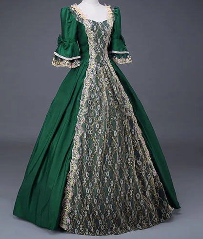 Halloween Costume for Adult Women's Palace Court Medieval Renaissance Retro Gothic - color 15 / M