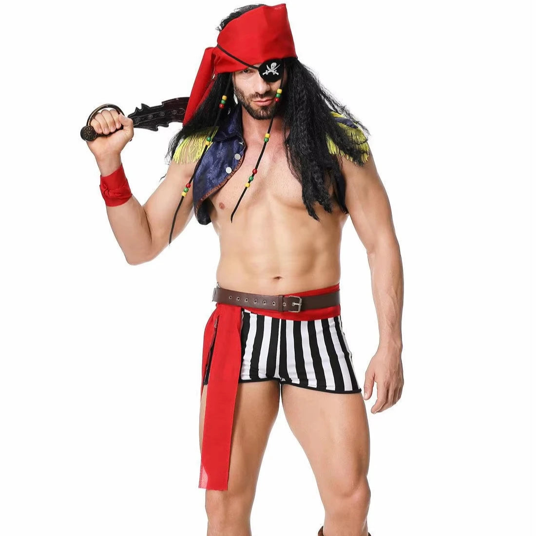 Men Caribbean Pirate Costume Halloween Ball Themed - product image 3