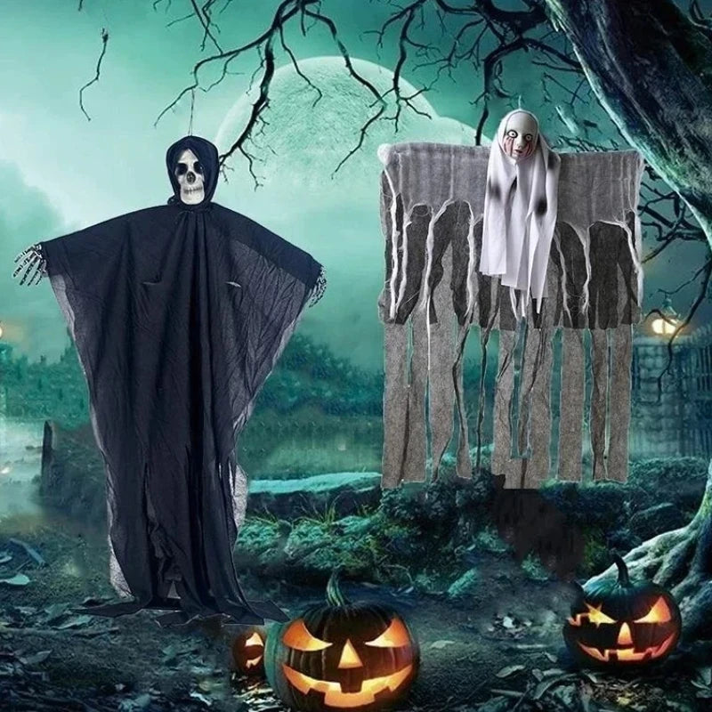Halloween Hanging Ghost Skull Skeleton Gauze Scary Props Haunted House Outdoor Yard Garden Horror Decoration - product image 3