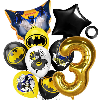 Hot New Anime Batman Balloons Set Birthday Party Decoration 1-9 Number Star Foil Balloon Kit Toys Party - product image 6