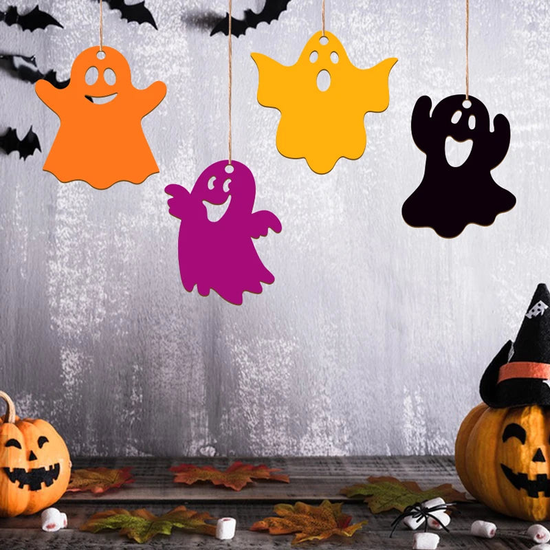 20Pcs Halloween Wooden Ghost Unfinished Wood Ghost with Twine for DIY - product image 4