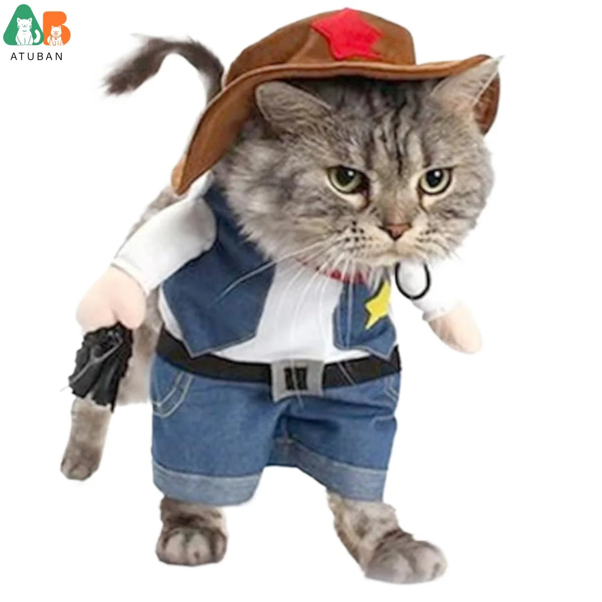 Pet Cowboy Dog Cat West Uniform Hat Funny Costume