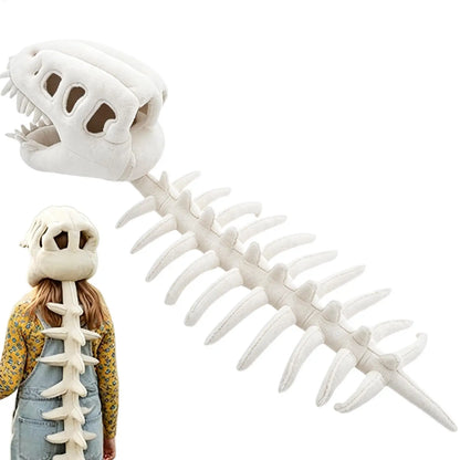 Funny Dinosaur Skeleton Headpiece Wearable Plush Costume Hat Soft Dino Skull Toy For Adults Kids Boys Girls - product image 2