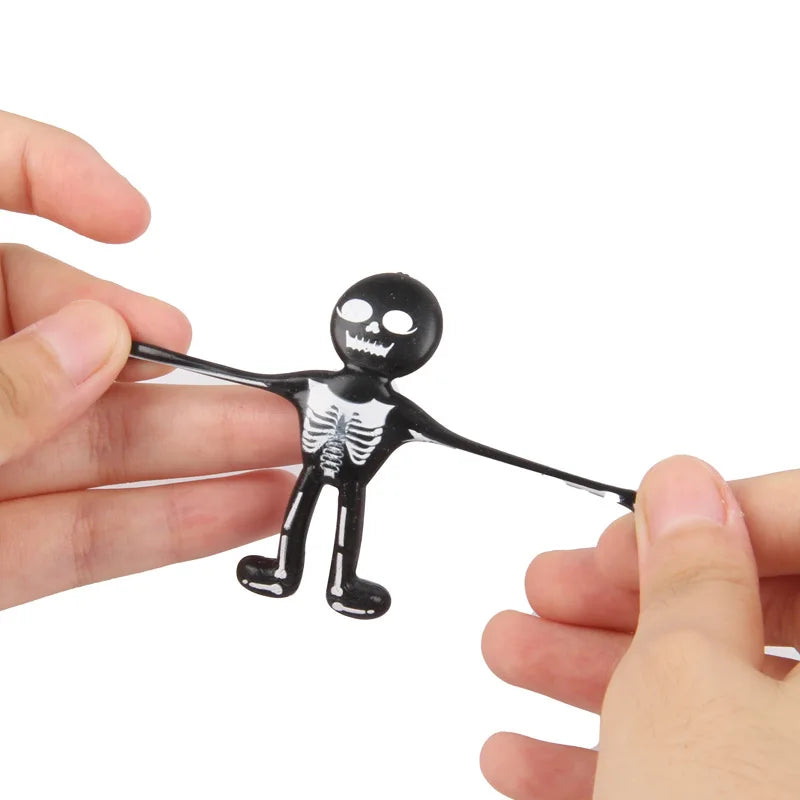 10Pcs Horror TPR Stretchable Skeleton Skull Man Prank Toys for Halloween Party Favors Kids Birthday Pianta - product image 6