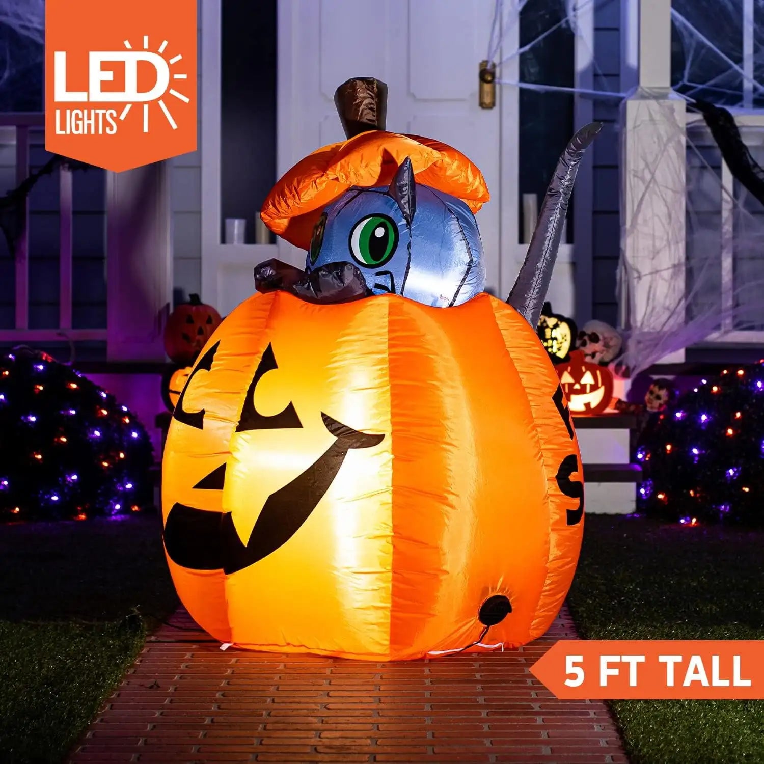 5 Ft Pumpkin Halloween Inflatable - product image 2