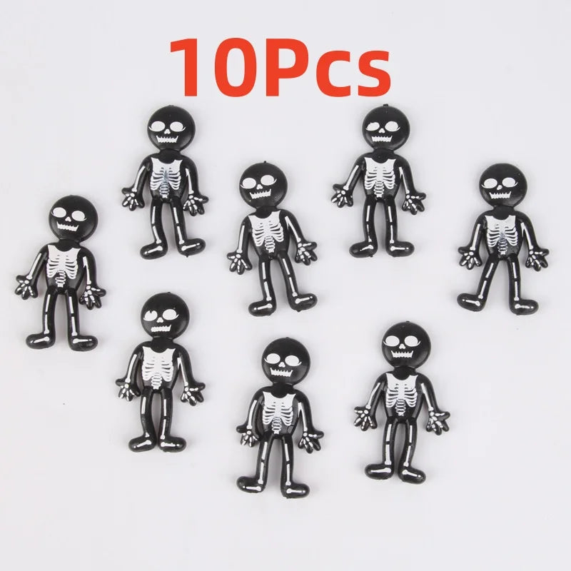 10Pcs Horror TPR Stretchable Skeleton Skull Man Prank Toys for Halloween Party Favors Kids Birthday Pianta - product image 7