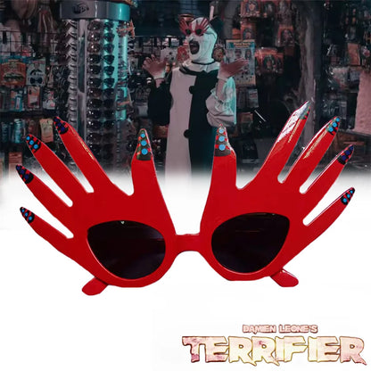 Movie Terrifier Clown Costume Glasses Red Hand Sunglasses Joker Eyewear Plastic Unisex - Red