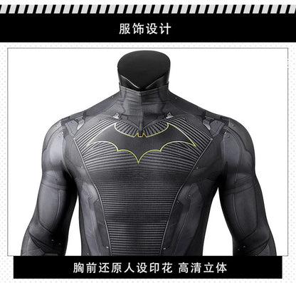 Batman Gotham Knights Costume Superhero Bruce Wayne Jumpsuit Halloween Cosplay Props Bodysuit - J23004B without mask / Size 2XL