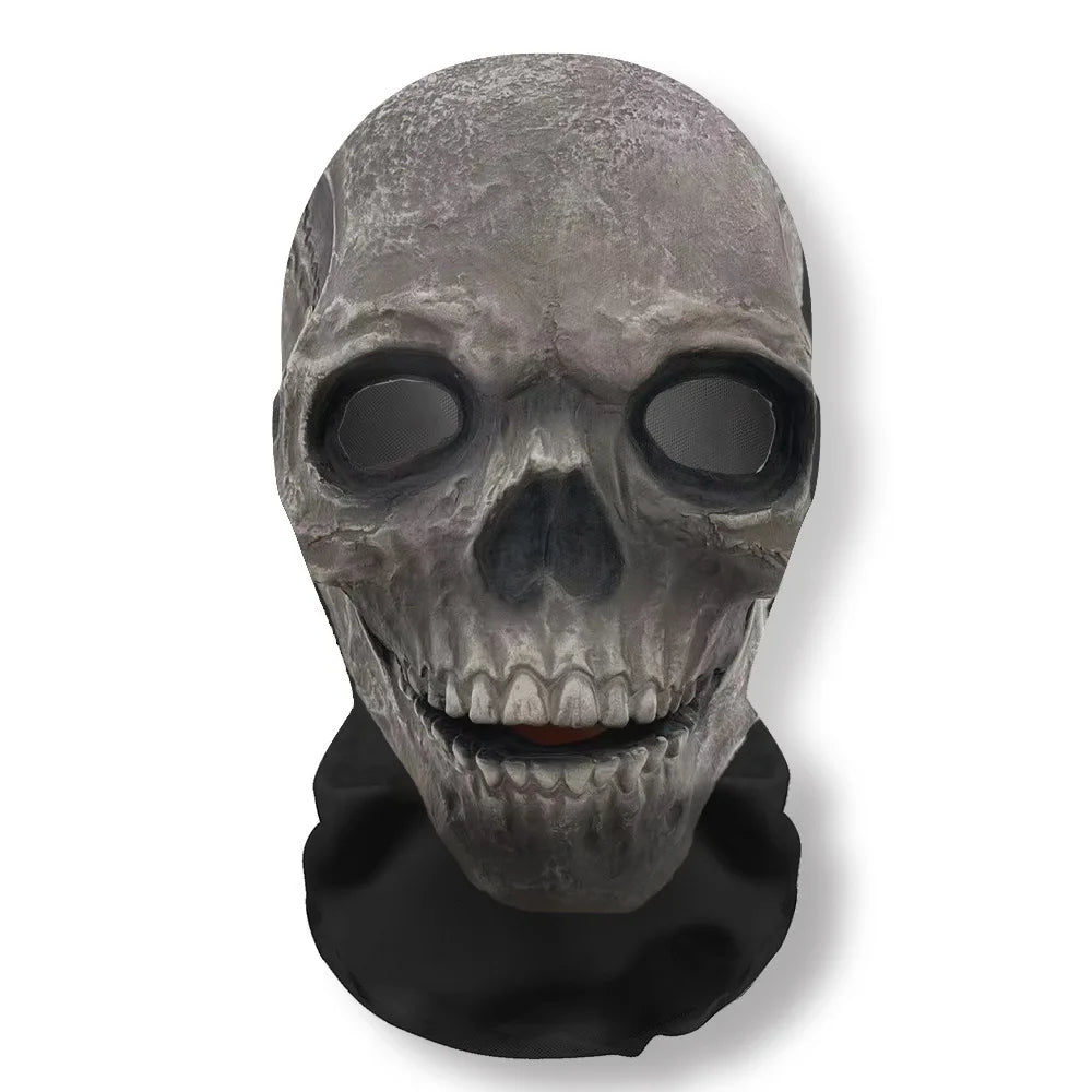 Halloween Ghost Face Full Mask, 3D Printed Stretchable Mesh, Comically Horrifying Cosplay Party Skull - product image 16