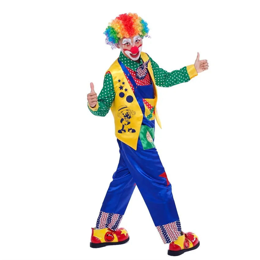 Adult Happy Clown Suit Costume Joker Magician Costume for Adults - 7 / XXL