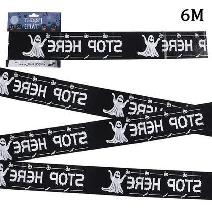 Halloween Warning Tape Signs Banner Halloween Props Window Prop Party Danger Warning Line Halloween Party Decoration Supplies
