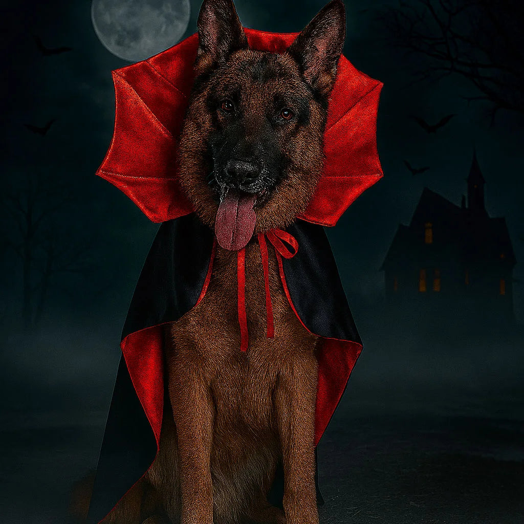 Pet Cape Costume with Bat Wings Adjustable Vampire Cloak for Puppy Kitten Dog Cat