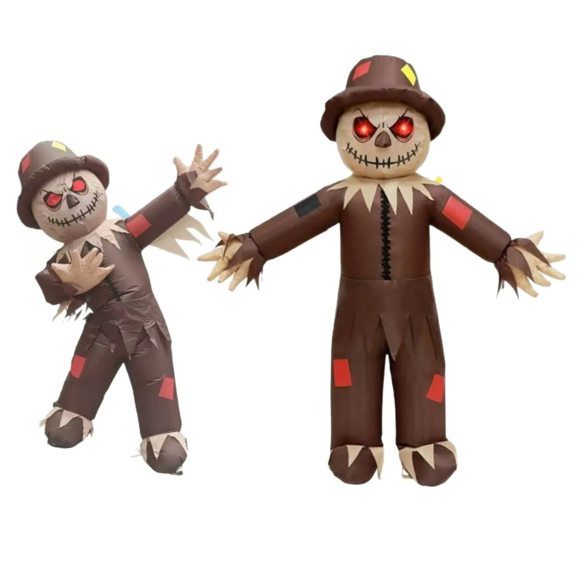 Haunted House Scarecrow Inflatable Costume Glowing Eyes Costume Horror Costume Full