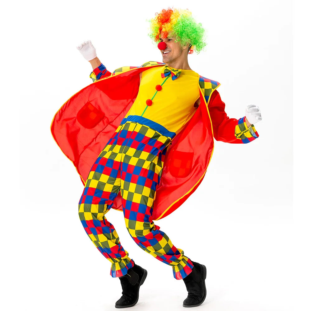 New Adult Men's Clown Costume Halloween Cosplay Clown Dress Up Circus Clown Performance Costume Full Set of - product image 3