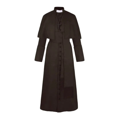 Adult Medieval Hooded Monk Renaissance Priest Uniforms Robe Witch Costume - alternate view 4