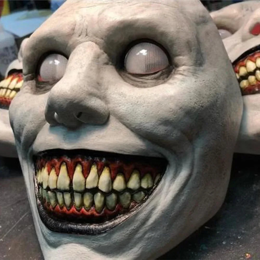 Horror Smiling Demon Face Mask Creepy Halloween Costume Props Evil Costume Accessories - View 6