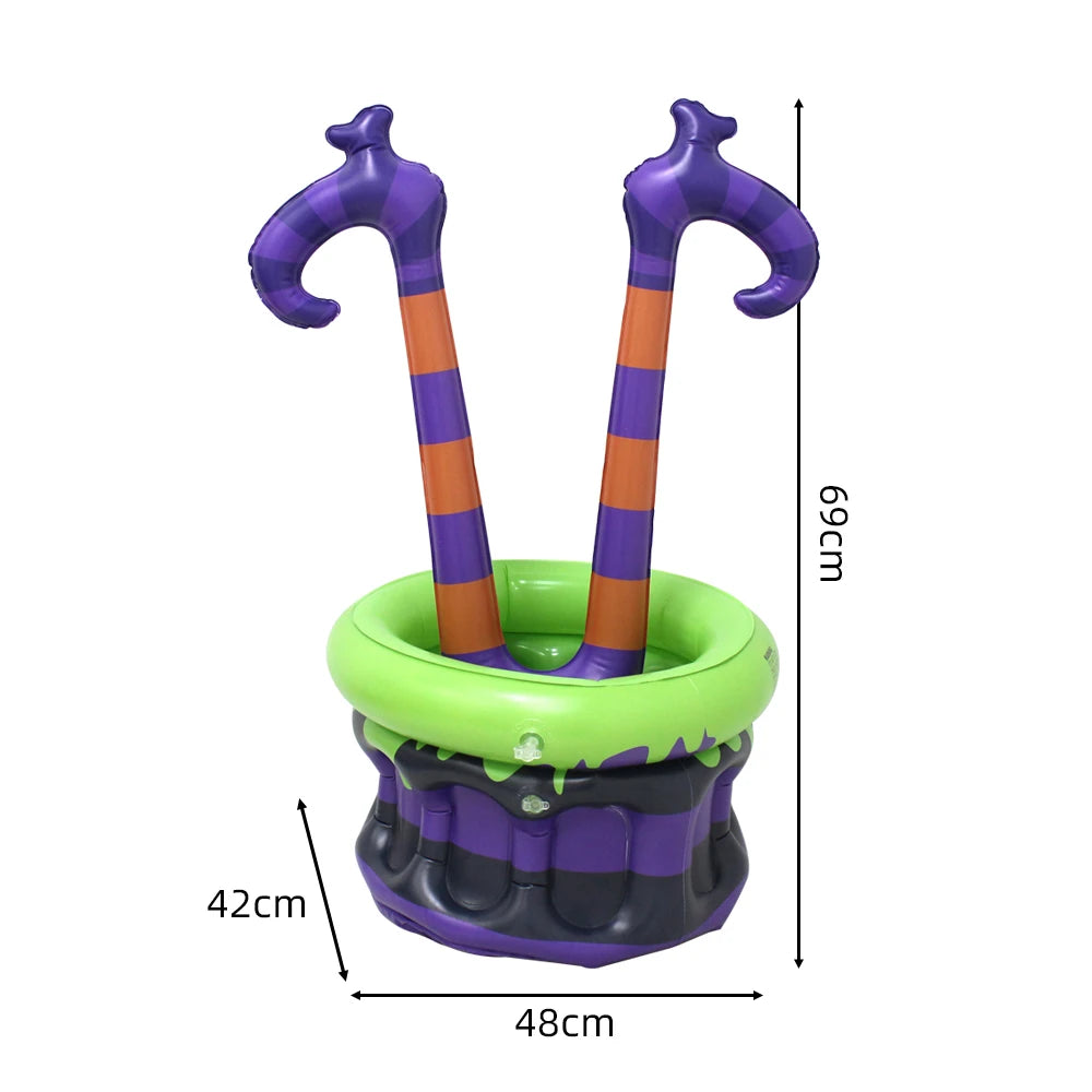 Inflatable Witch Legs Cauldron Cooler, Blow-Up Witch Pot Ice Bucket for Spooky Themed Parties, Halloween - product image 7