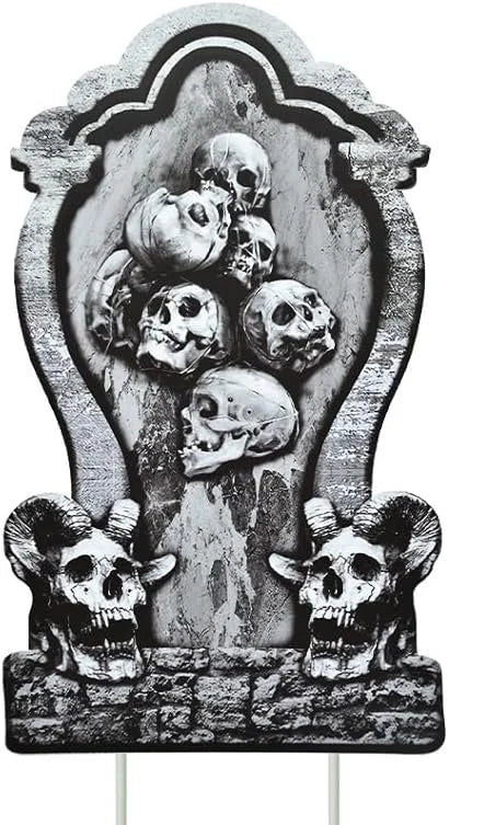 Halloween Tombstone Yard Sign Decorations with Stakes Skeleton Grim Reaper Pattern Halloween Party Decor Lawn - product image 12