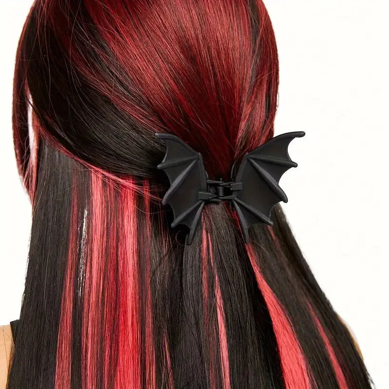 Gothic Bat Hair Clip Halloween Matte Black Gothic Punk-Style Animal Print Hairpin for Women, Elegant Party - product image 2