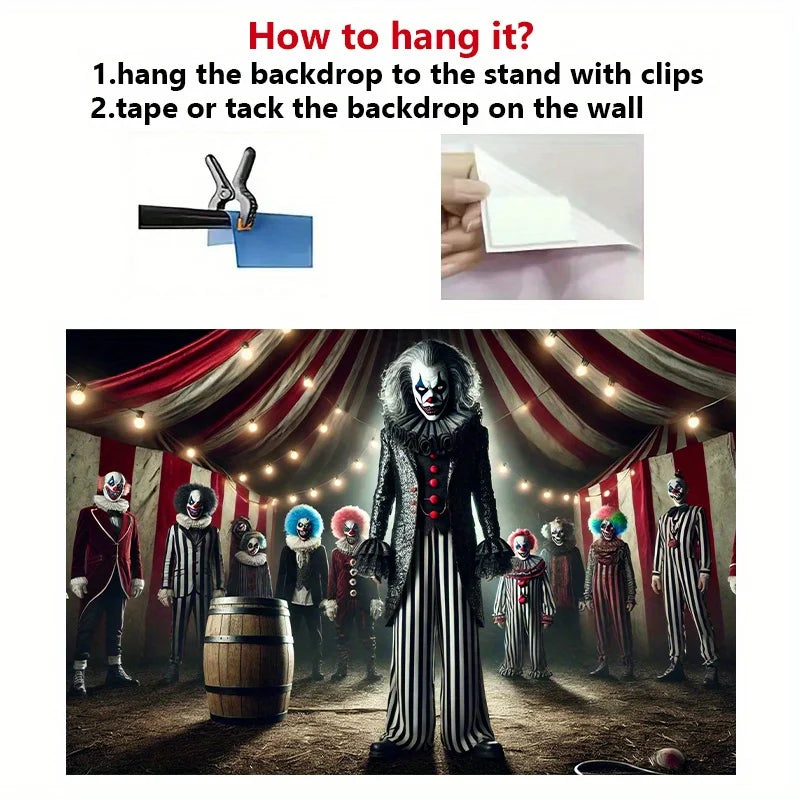 Dark Circus Clown Gothic Horror Wall Tapestry Halloween Decoration - product image 5