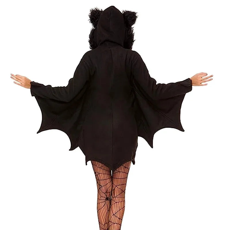 Women's Hooded Bat Costume Jumpsuit - view 3