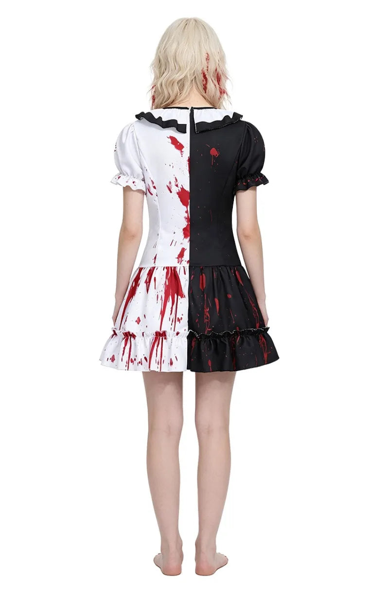 Women's Bloody Clown Halloween Costume Dress