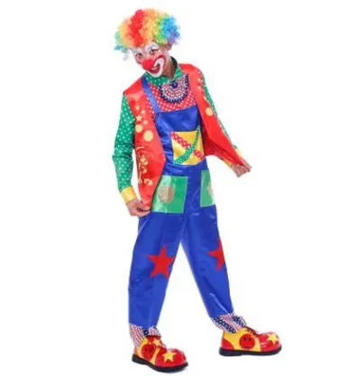 Adult Happy Clown Suit Costume Joker Magician Costume for Adults - 8 / L