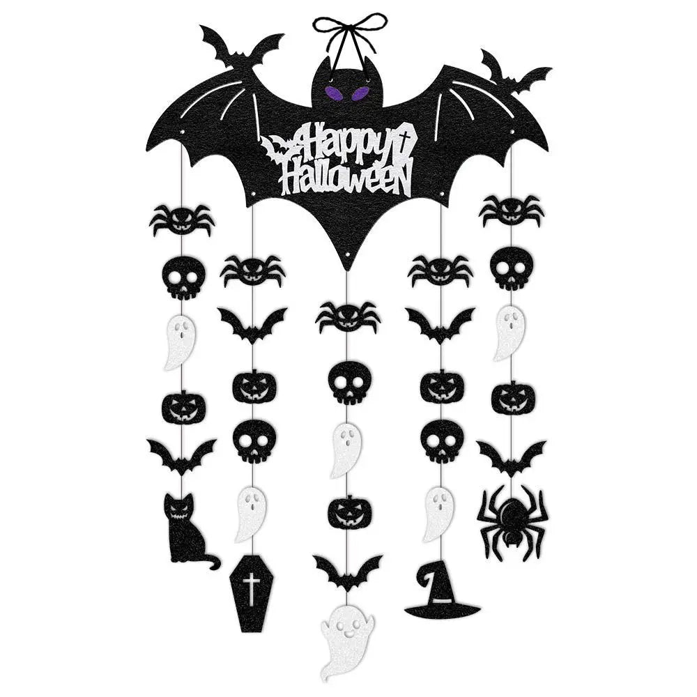 Halloween Hanging Sign Party Decoration Spooky Bat Door Hanger Ornaments Ghost