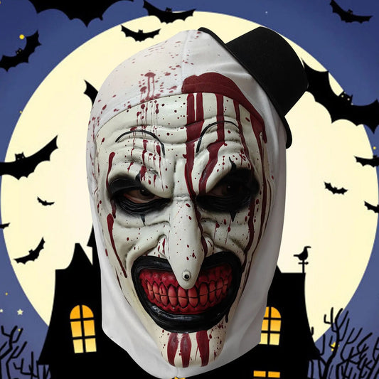 Terrifier 3 Horror Art the Clown Mask Costume Joker Killer Demon Skull Latex Helmet - B