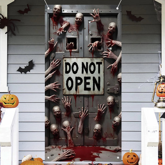 Do Not Open Halloween Horror Door Cover Banner