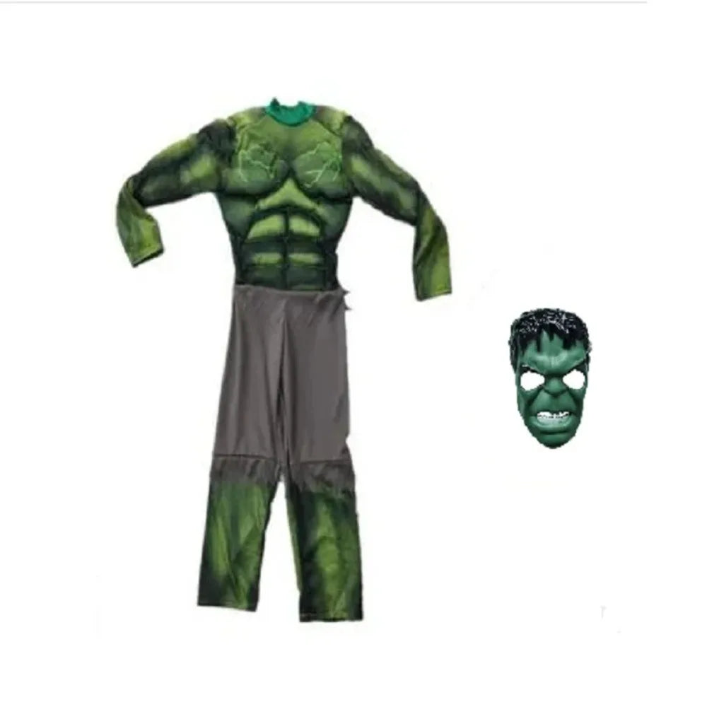 Kids Green Superheroes Anime Hulk Cosplay Muscle Costumes Boys Birthday Halloween Carnival Party Hulk Dress Up Jumpsuit